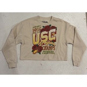 USC Trojans 1996 Rose Bowl Champions Crewneck Sweatshirt Womens XS Beige